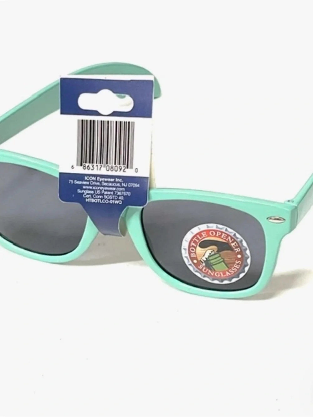Icon Eyewear Mint Green Sunglasses with Bottle Opener